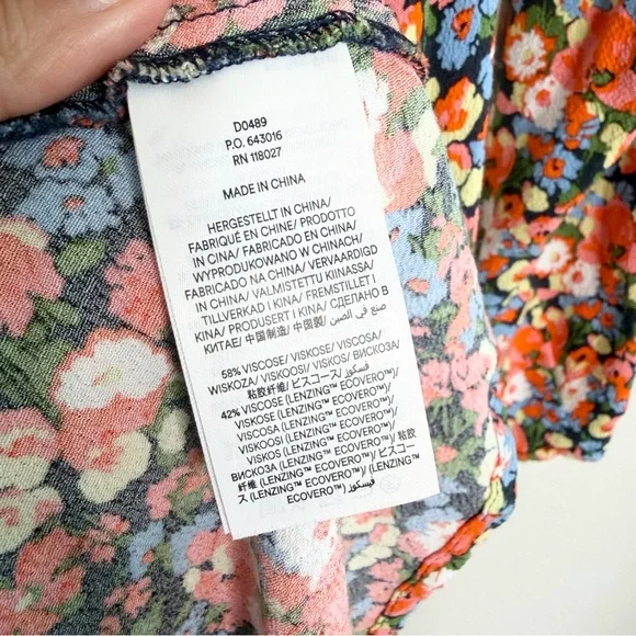 Boden Crew Neck Midi Floral Tea Dress Multicolor Long Sleeve Size 6 - Picture 7 of 8